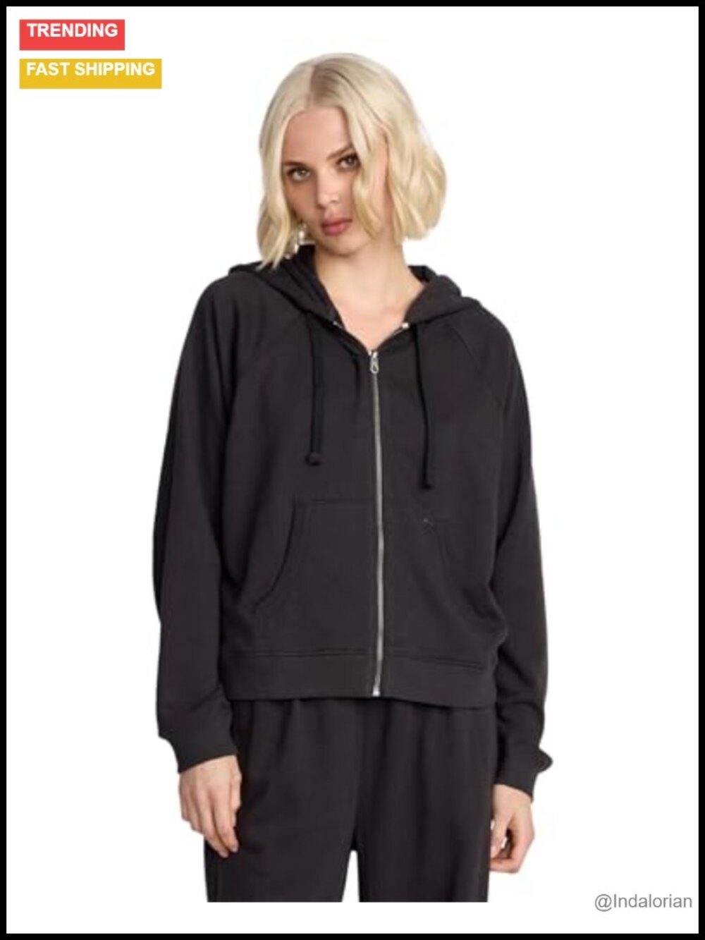 Volcom Fitted Raglan Zip Hoodie Fleece Sweatshirt